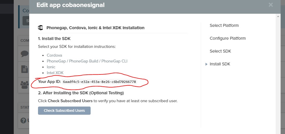 OneSignal install SDK app ID