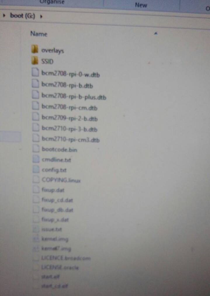 hasil dari copy OS ke sd card