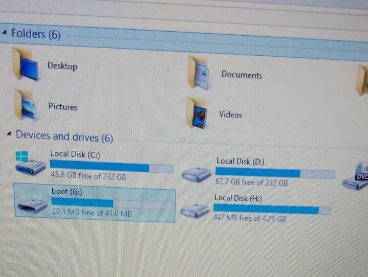 hasil dari copy OS ke sd card
